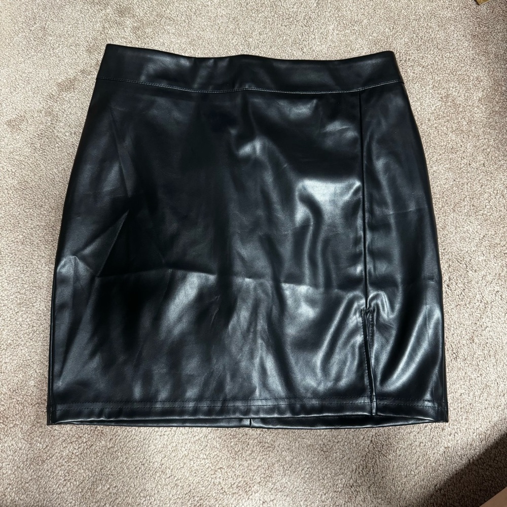 Black faux Leather Skirt